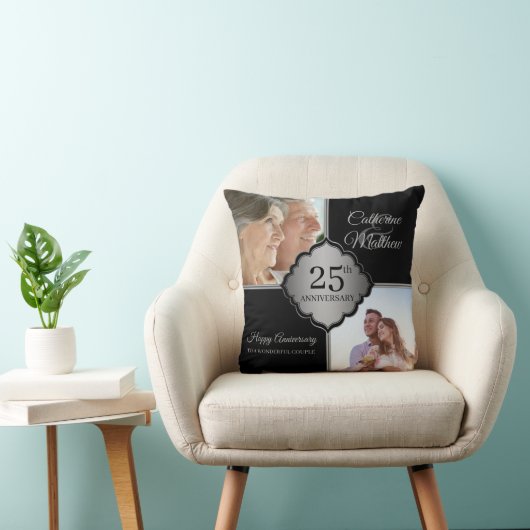 Aangepaste foto 25e Jubileum Kussen (Stoel)