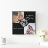 Aangepaste foto 25e Jubileum-vierkante wandklok (Huis)