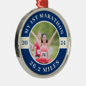 Aangepaste foto 26.2 Mijn eerste marathon Metalen Ornament (Rechts)