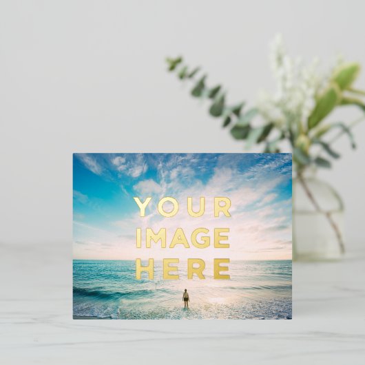 Aangepaste foto 2 folie feestdagen briefkaart (Staand Voorkant)