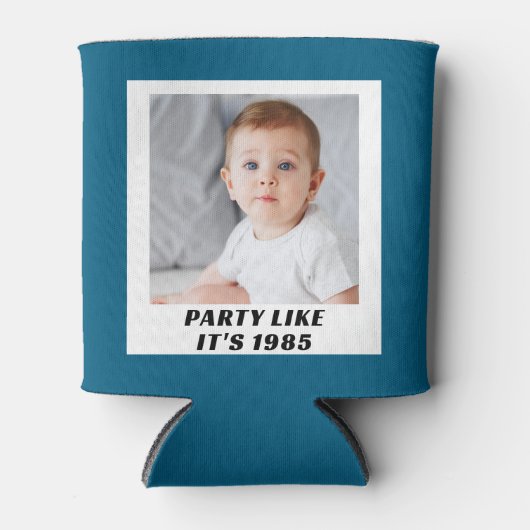 Aangepaste foto 30e 40e 50e 60e verjaardagsfeest blikjeskoeler (Voorkant)