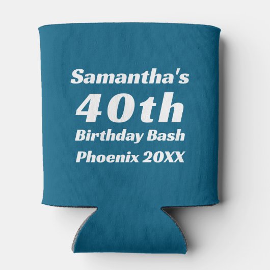 Aangepaste foto 30e 40e 50e 60e verjaardagsfeest blikjeskoeler (Achterkant)