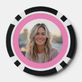 Aangepaste foto 30e verjaardag poker chip roze & r (Achterkant)
