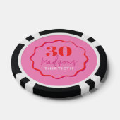 Aangepaste foto 30e verjaardag poker chip roze & r (Enkel)