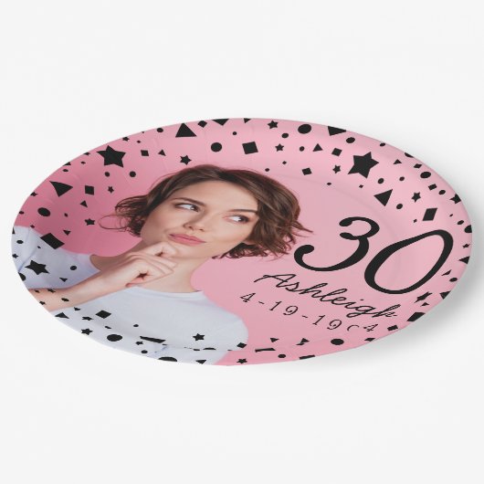 Aangepaste foto 30e verjaardagspapier Bord (Gekanteld)
