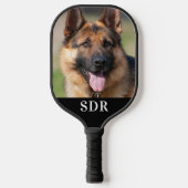 Aangepaste foto 3 Initiaal monogram aangepast Pickleball Paddle (Voorkant)