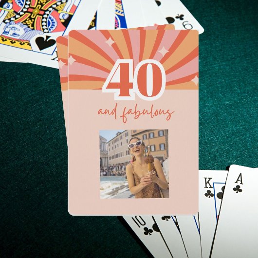 Aangepaste foto 40 en fantastisch - retro heldere pokerkaarten