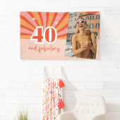 Aangepaste foto 40 en fantastische verjaardagsfees spandoek (Insitu)