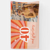 Aangepaste foto 40 en fantastische verjaardagsfees spandoek (Verticaal)