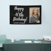 Aangepaste foto 40e mijlpaal Black Birthday Spandoek (Beurs)