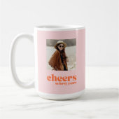 Aangepaste foto 40e verjaardag gejuich roze abriko koffiemok (Links)