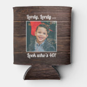 Aangepaste foto 40e verjaardag Rustic Modern Blikjeskoeler (Voorkant)