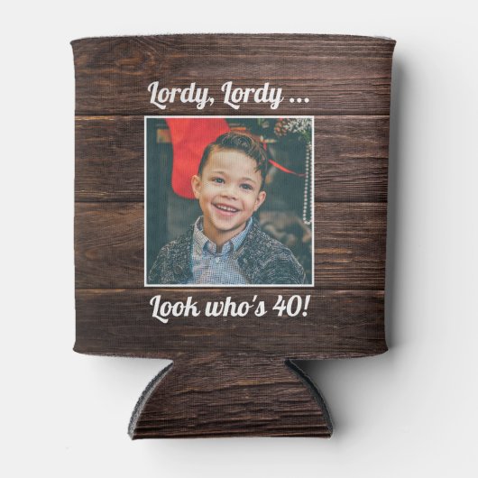 Aangepaste foto 40e verjaardag Rustic Modern Blikjeskoeler (Voorkant)