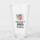 Aangepaste foto 40e verjaardagsfeestje favor glas (Voorkant)
