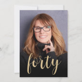 Aangepaste foto 40ste verjaardagsfeest kaart (Voorkant)