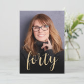 Aangepaste foto 40ste verjaardagsfeest kaart (Staand voorkant)