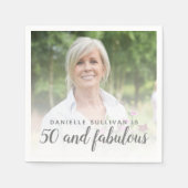 Aangepaste foto 50 en Fabulous Birthday Party Servet (Voorkant)