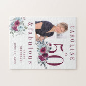 Aangepaste foto 50 en geweldige florale verjaardag legpuzzel (Horizontaal)