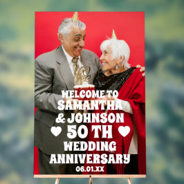 Aangepaste Foto 50ste Golden Wedding Jubileum Acryl Bord