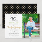 Aangepaste foto 50ste verjaardagsfeest 50 en Fabul Kaart (Voorkant / Achterkant)