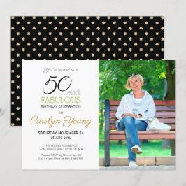 Aangepaste foto 50ste verjaardagsfeest 50 en Fabul Kaart