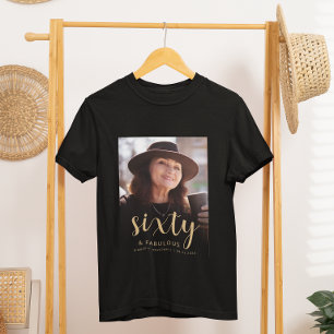 Aangepaste foto 60 en fantastisch verjaardagsfeest t-shirt