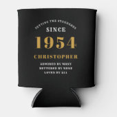 Aangepaste foto 70e verjaardag zwart en goud blikjeskoeler (Voorkant)