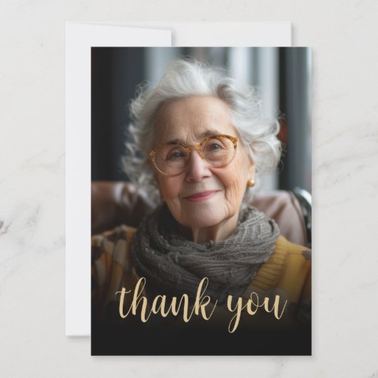 Aangepaste foto 80e verjaardagsfeestje bedankkaart (Voorkant)