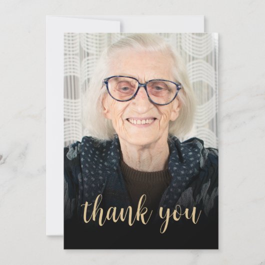 Aangepaste foto 90e verjaardagsfeestje bedankkaart (Voorkant)
