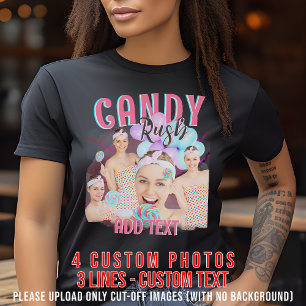 Aangepaste Foto  90s Era Bootleg Trendy Retro T-shirt