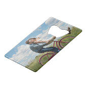 Aangepaste foto aangepast creditkaart flessenopener (Voorkant Gekanteld)