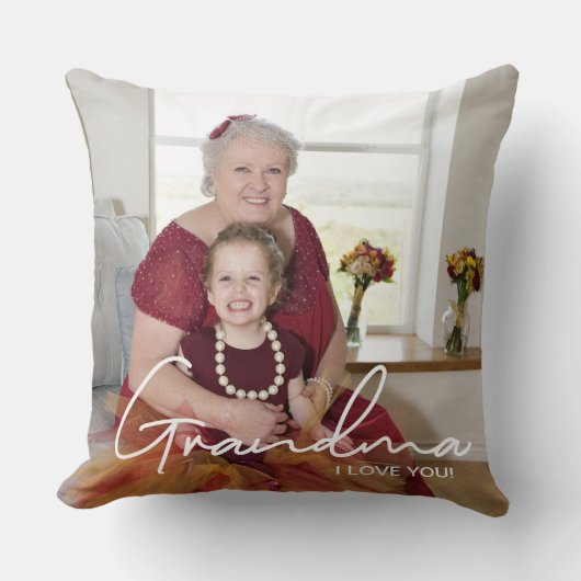 Aangepaste foto Aangepast Ik hou van oma Kussen (Voorkant)