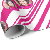 Aangepaste foto Aangepast Logo Rood en Wit snoepje Cadeaupapier (Rol Hoek)