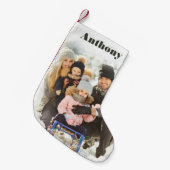 Aangepaste foto aangepast met naam kleine kerstsok (Voorkant (Hangend))
