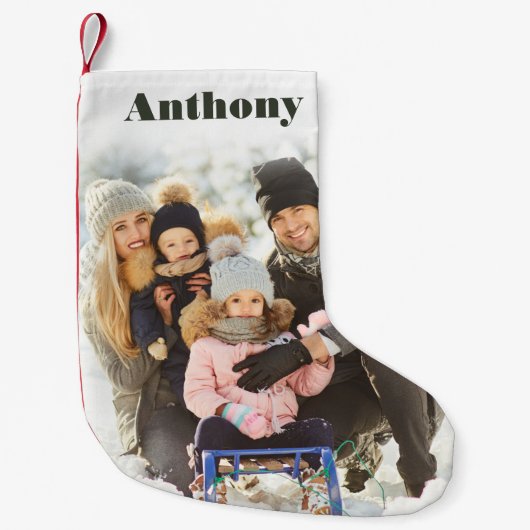 Aangepaste foto aangepast met naam kleine kerstsok (Voorkant)