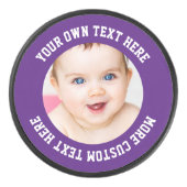 Aangepaste foto aangepast Paars Hockey Puck (Voorkant)