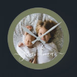 Aangepaste foto aangepast ronde klok<br><div class="desc">DIY Aangepaste foto Aangepaste wandklok vanaf Ricaso - voeg je eigen foto en tekst toe</div>