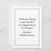 Aangepaste foto Aangepast stijlvol Romantisch huwe Bedankkaart (Achterkant)