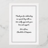 Aangepaste foto Aangepast stijlvol Romantisch huwe Folie Uitnodiging (Achterkant)