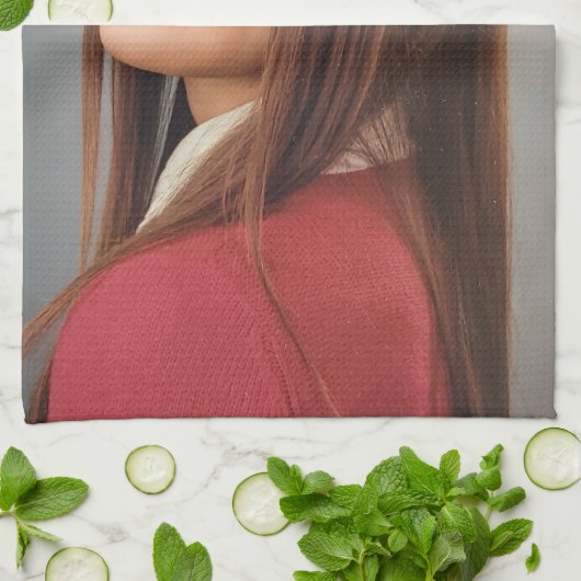 Aangepaste foto aangepast theedoek (Gevouwen)