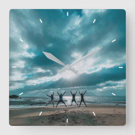 Aangepaste foto aangepast vierkante klok