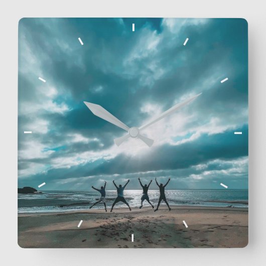 Aangepaste foto aangepast vierkante klok (Voorkant)