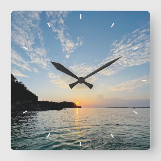 Aangepaste foto aangepast vierkante klok (Voorkant)