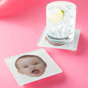 Aangepaste foto, aangepaste foto gezicht glazen onderzetter