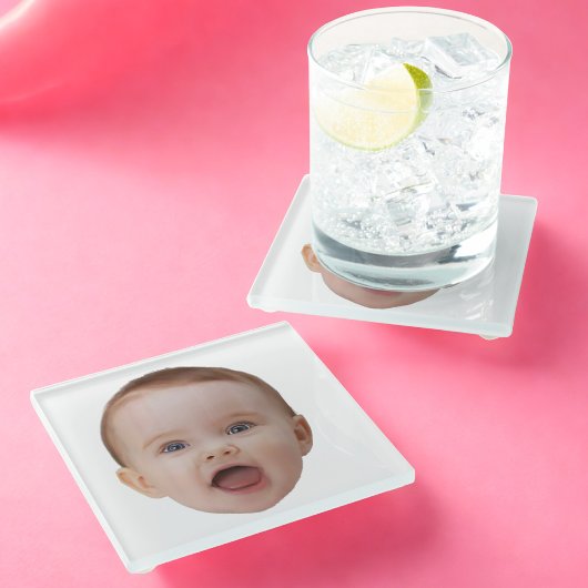 Aangepaste foto, aangepaste foto gezicht glazen onderzetter