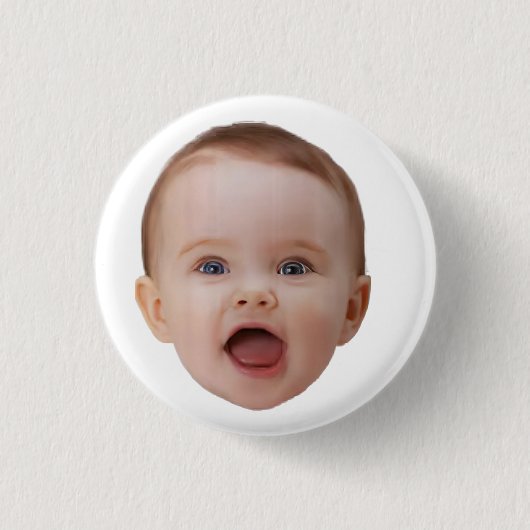 Aangepaste foto, aangepaste foto gezicht ronde button 3,2 cm (Voorkant)