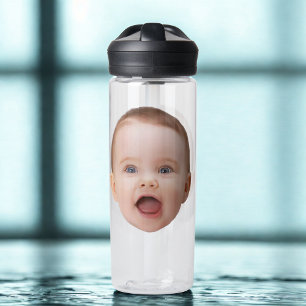 Aangepaste foto, aangepaste foto gezicht waterfles