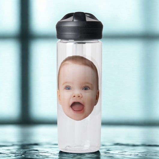 Aangepaste foto, aangepaste foto gezicht waterfles