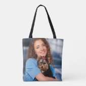 Aangepaste foto Aangepaste gezinspuppy Tote Bag (Achterkant)