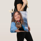 Aangepaste foto Aangepaste gezinspuppy Tote Bag (Dichtbij)